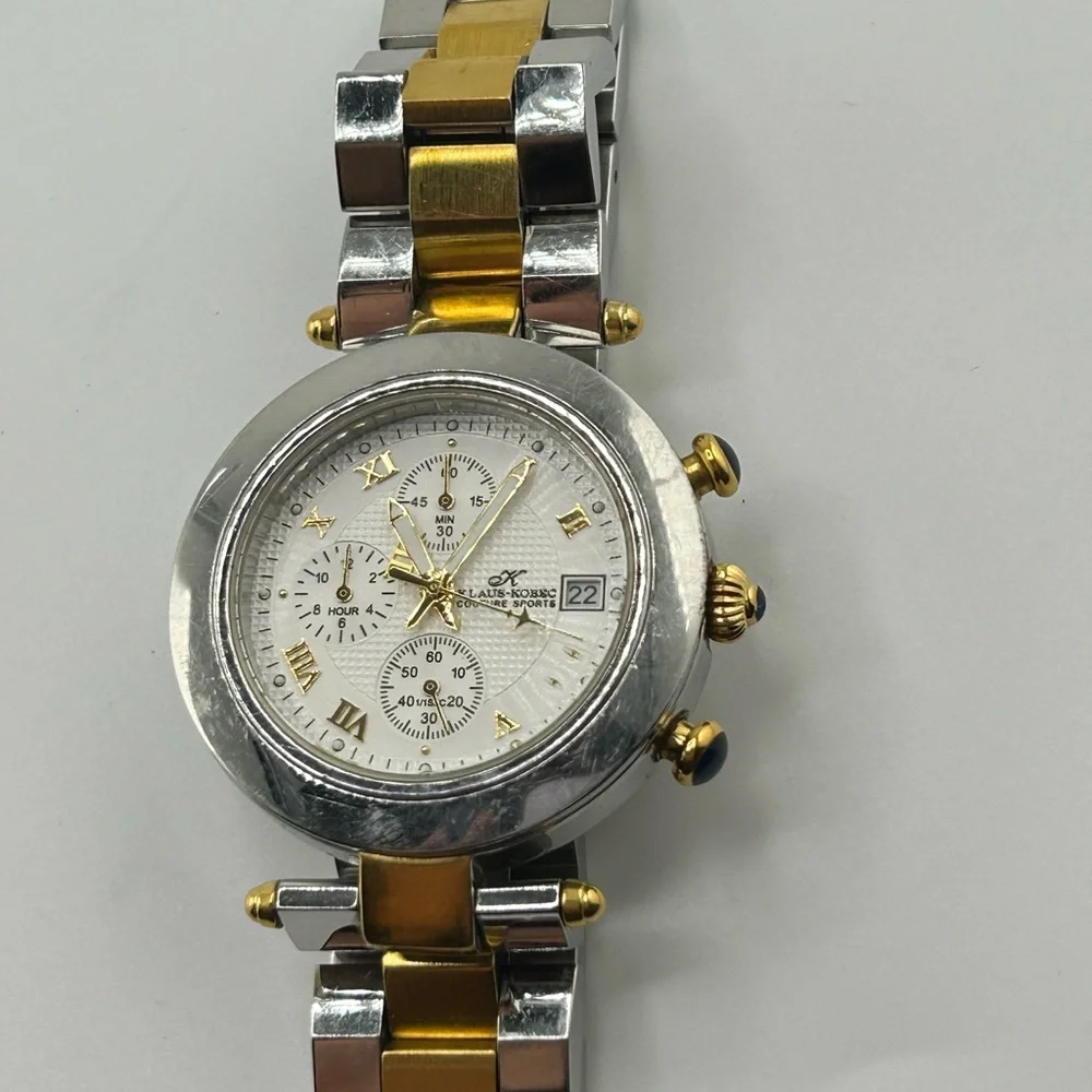 Klaus Kobec Couture Mens Sports Japan Movement 3ATM Stainless Steel Watch #628